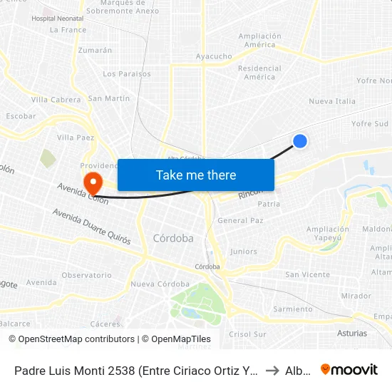Padre Luis Monti 2538 (Entre Ciriaco Ortiz Y Anibal Troilo) to Alberdi map