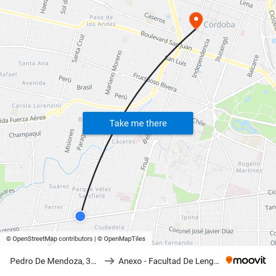 Pedro De Mendoza, 3068 to Anexo - Facultad De Lenguas map