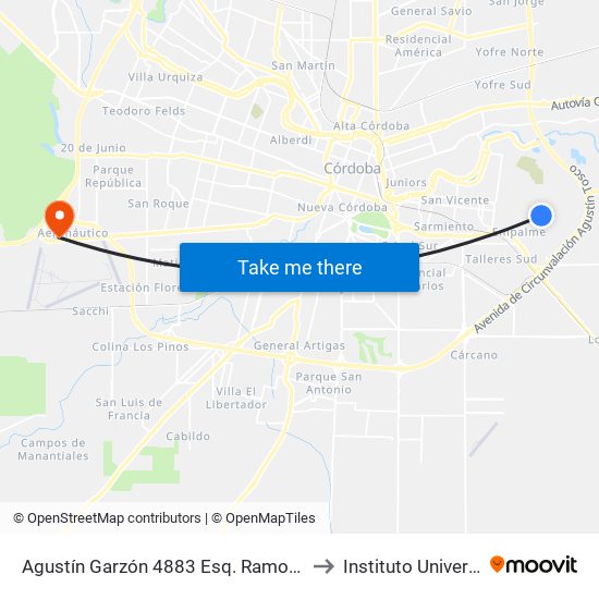 Agustín Garzón 4883 Esq. Ramos Mejías (Entre Soto Y Ramos Mejías) to Instituto Universitario Aeronautico map