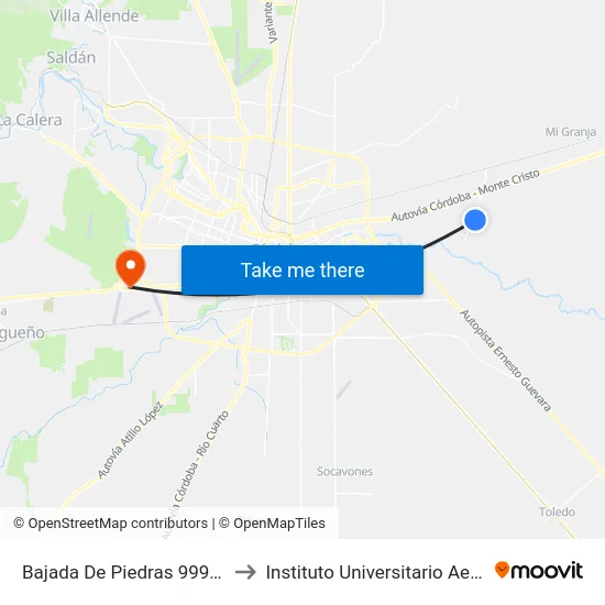 Bajada De Piedras 9999 (Entre ) to Instituto Universitario Aeronautico map