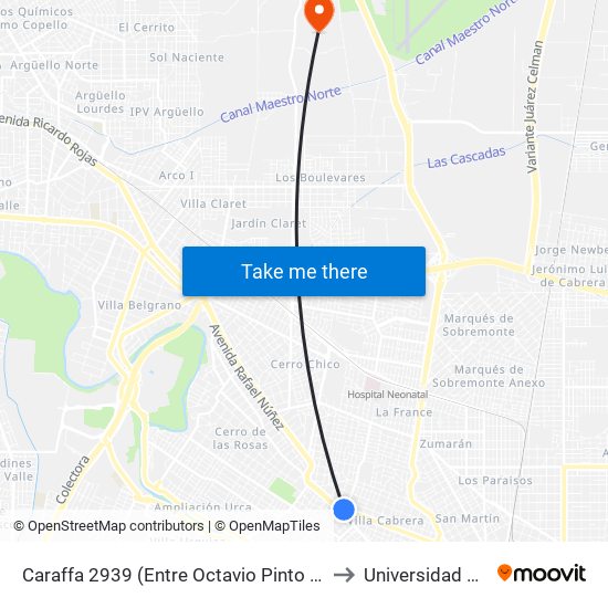 Caraffa 2939 (Entre Octavio Pinto Y Luis Galeano) to Universidad Siglo 21 map