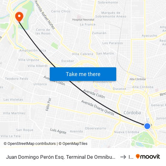 Juan Domingo Perón Esq. Terminal De Omnibus (Entre Tránsito Cáceres Y Poeta Lugones) to Ipef map