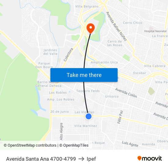 Avenida Santa Ana 4700-4799 to Ipef map