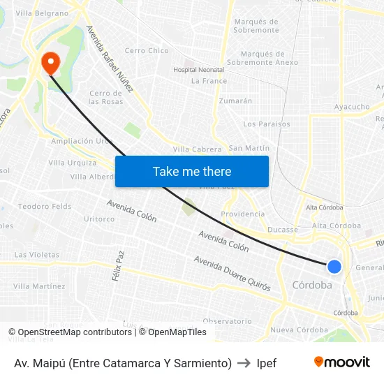 Av. Maipú (Entre Catamarca Y Sarmiento) to Ipef map