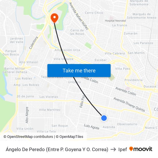 Ángelo De Peredo (Entre P. Goyena Y O. Correa) to Ipef map