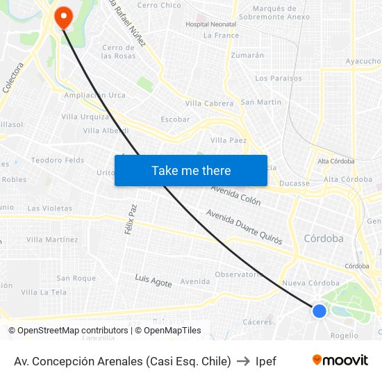 Av. Concepción Arenales (Casi Esq. Chile) to Ipef map