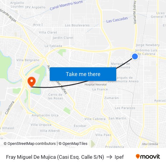 Fray Miguel De Mujica (Casi Esq. Calle S/N) to Ipef map