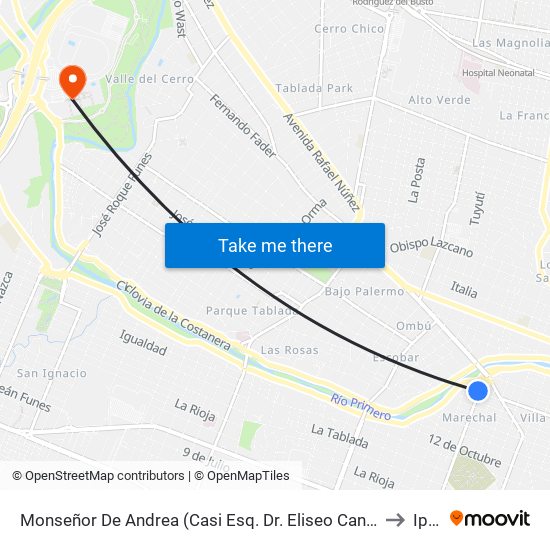 Monseñor De Andrea (Casi Esq. Dr. Eliseo Cantón) to Ipef map