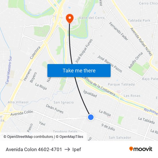 Avenida Colon 4602-4701 to Ipef map