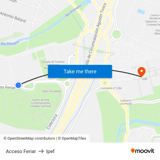 Acceso Feriar to Ipef map