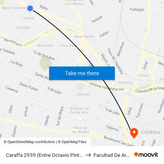 Caraffa 2939 (Entre Octavio Pinto Y Luis Galeano) to Facultad De Arquitectura map