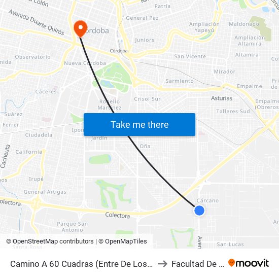 Camino A 60 Cuadras (Entre De Los Diques Y De Las Exposiciones) to Facultad De Arquitectura map