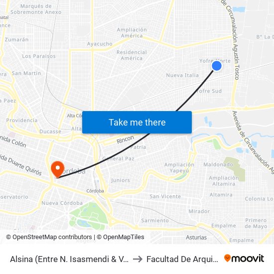 Alsina (Entre N. Isasmendi & V. Y Ocaña) to Facultad De Arquitectura map