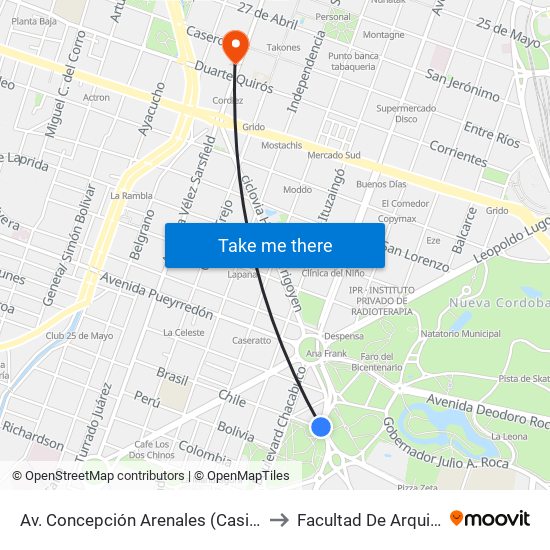 Av. Concepción Arenales (Casi Esq. Chile) to Facultad De Arquitectura map