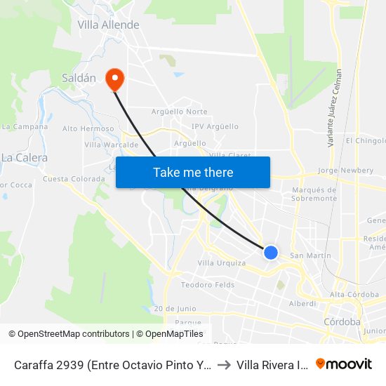 Caraffa 2939 (Entre Octavio Pinto Y Luis Galeano) to Villa Rivera Indarte map