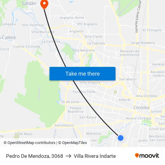 Pedro De Mendoza, 3068 to Villa Rivera Indarte map