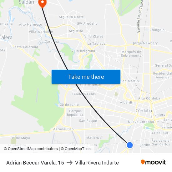 Adrian Béccar Varela, 15 to Villa Rivera Indarte map