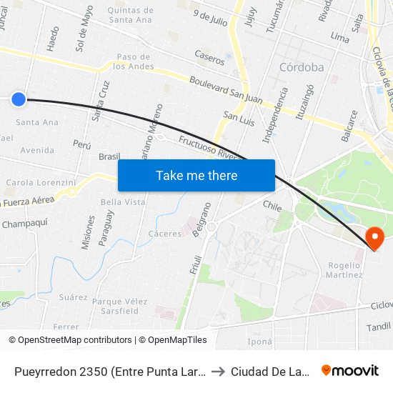 Pueyrredon 2350 (Entre Punta Lara Y Vieytes) to Ciudad De Las Artes map