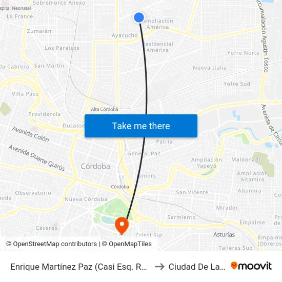 Enrique Martínez Paz (Casi Esq. Roberto Casaux) to Ciudad De Las Artes map