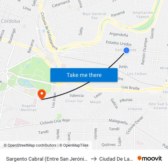 Sargento Cabral (Entre San Jerónimo Y E. Ríos) to Ciudad De Las Artes map