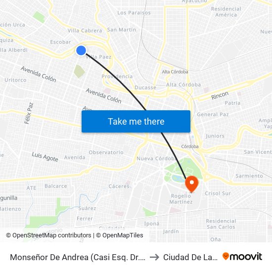 Monseñor De Andrea (Casi Esq. Dr. Eliseo Cantón) to Ciudad De Las Artes map