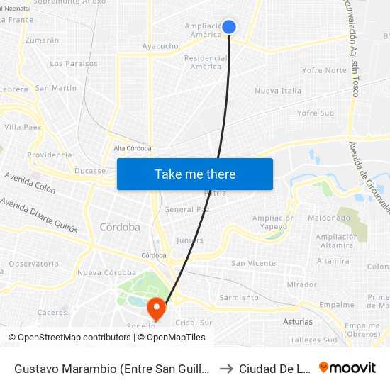 Gustavo Marambio (Entre San Guillermo Y M. De Pont) to Ciudad De Las Artes map