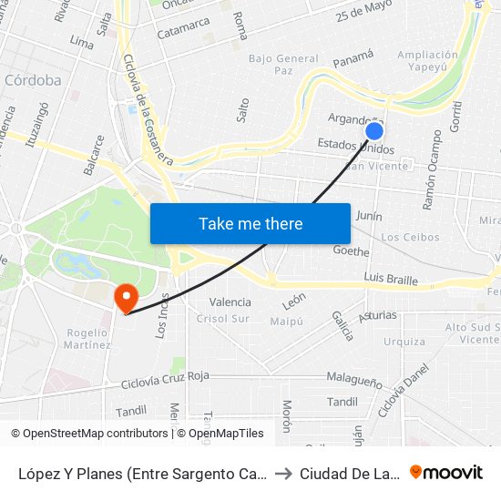 López Y Planes  (Entre Sargento Cabral Y Yapeyú) to Ciudad De Las Artes map