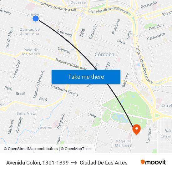 Avenida Colón, 1301-1399 to Ciudad De Las Artes map