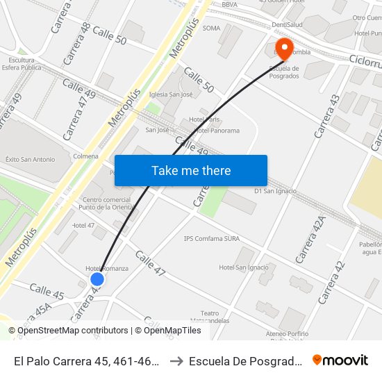 El Palo Carrera 45, 461-4697 to Escuela De Posgrados map