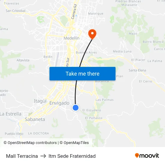 Mall Terracina to Itm Sede Fraternidad map