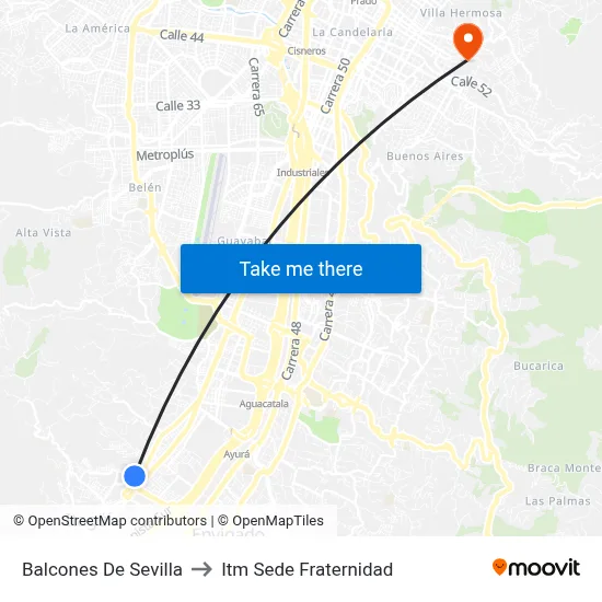 Balcones De Sevilla to Itm Sede Fraternidad map