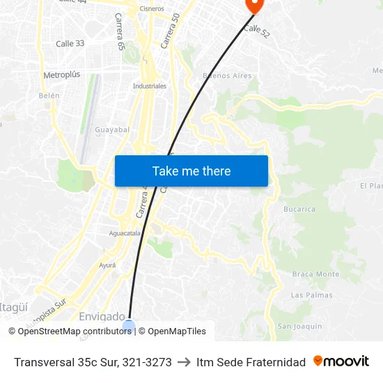 Transversal 35c Sur, 321-3273 to Itm Sede Fraternidad map