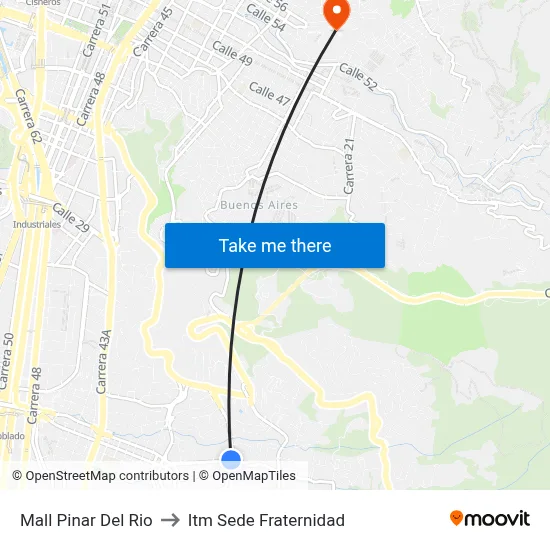 Mall Pinar Del Rio to Itm Sede Fraternidad map