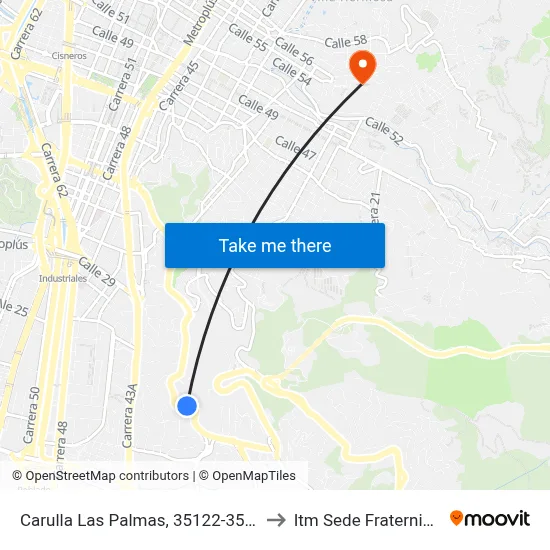 Carulla  Las Palmas, 35122-35154 to Itm Sede Fraternidad map