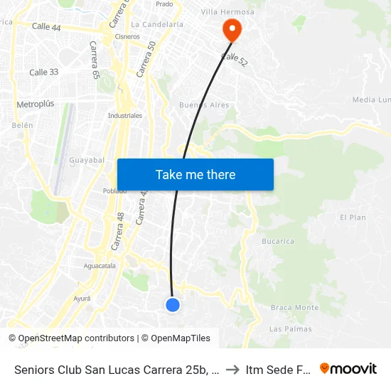 Seniors Club San Lucas Carrera 25b, 16aa Sur186-16aa Sur208 to Itm Sede Fraternidad map