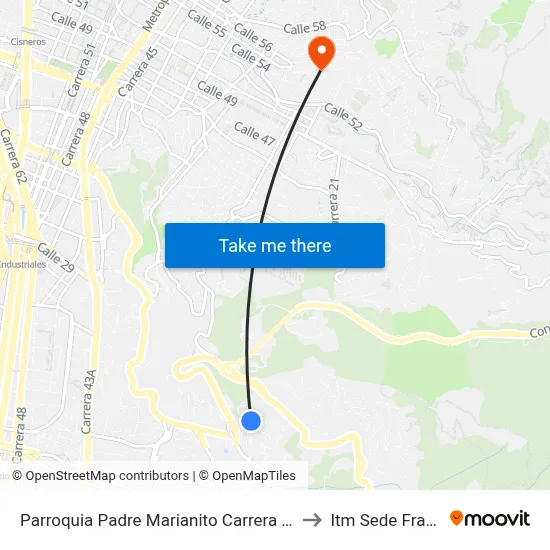 Parroquia Padre Marianito Carrera 24b, 1791-17135 to Itm Sede Fraternidad map