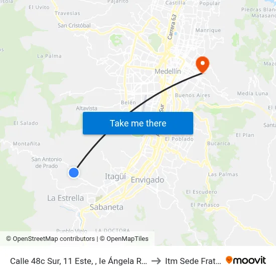 Calle 48c Sur, 11 Este, , Ie Ángela Restrepo Moreno to Itm Sede Fraternidad map