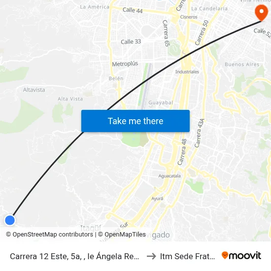 Carrera 12 Este, 5a, , Ie Ángela Restrepo Moreno to Itm Sede Fraternidad map