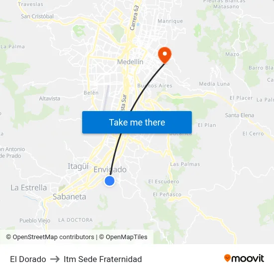 El Dorado to Itm Sede Fraternidad map