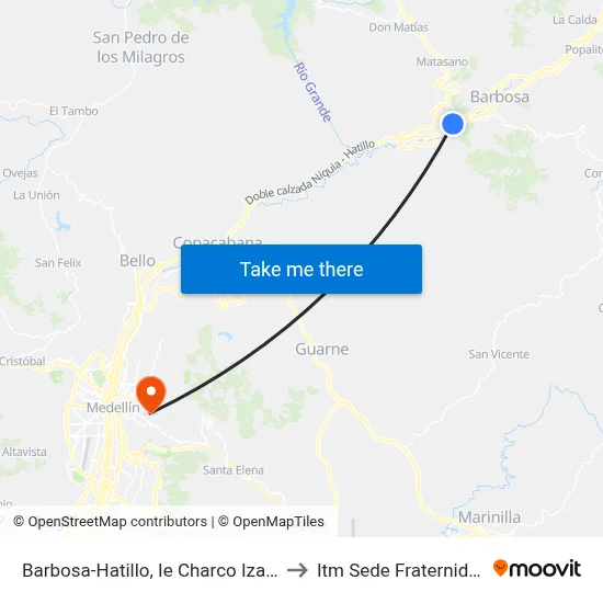 Barbosa-Hatillo, Ie Charco Izasa to Itm Sede Fraternidad map