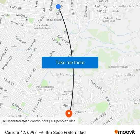 Carrera 42, 6997 to Itm Sede Fraternidad map