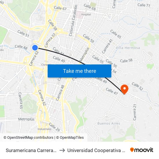 Suramericana Carrera 63, 49a31 to Universidad Cooperativa De Colombia map