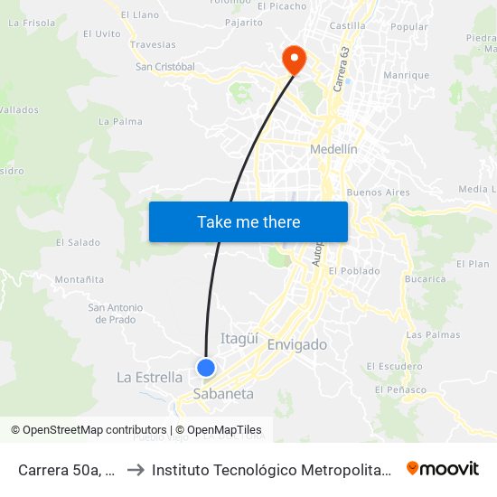 Carrera 50a, 31-26 to Instituto Tecnológico Metropolitano Robledo map