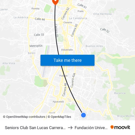 Seniors Club San Lucas Carrera 25b, 16aa Sur186-16aa Sur208 to Fundación Universitaria Luis Amigó map