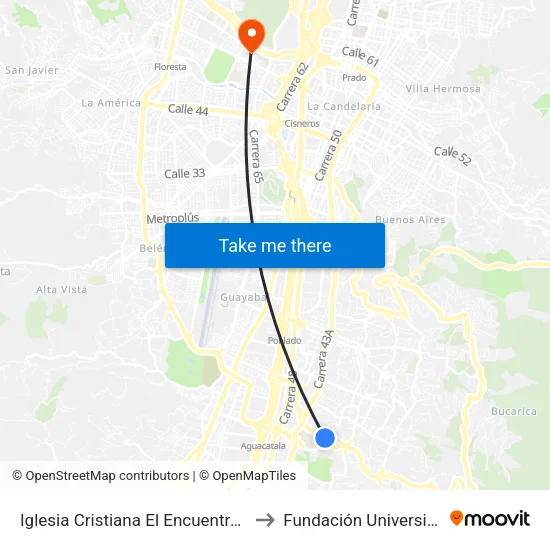 Iglesia Cristiana El Encuentro Con Dios, Los Balsos to Fundación Universitaria Luis Amigó map