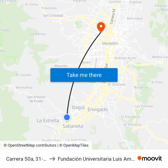 Carrera 50a, 31-26 to Fundación Universitaria Luis Amigó map