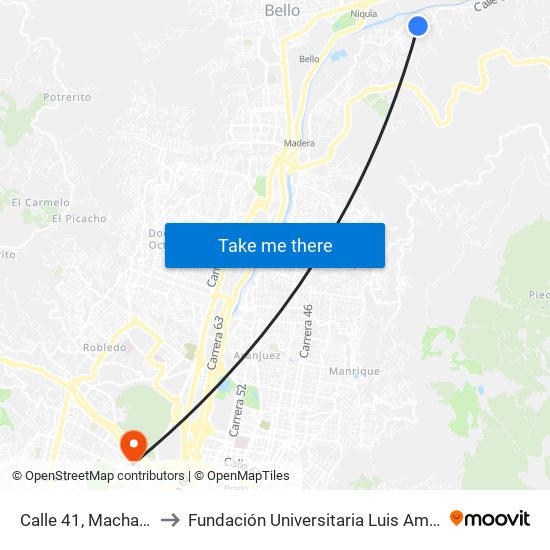 Calle 41, Machado to Fundación Universitaria Luis Amigó map