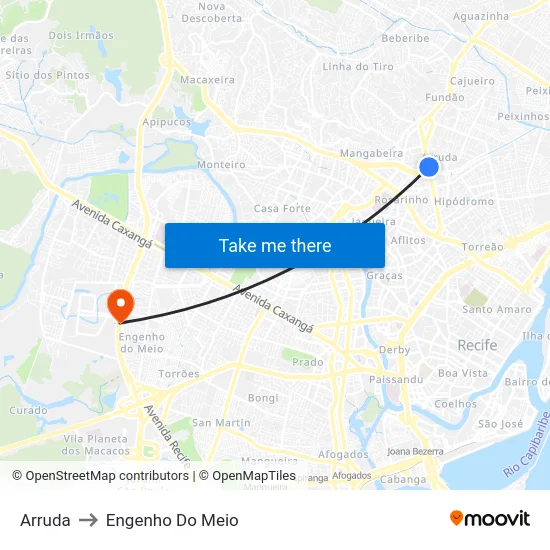 Arruda to Engenho Do Meio map