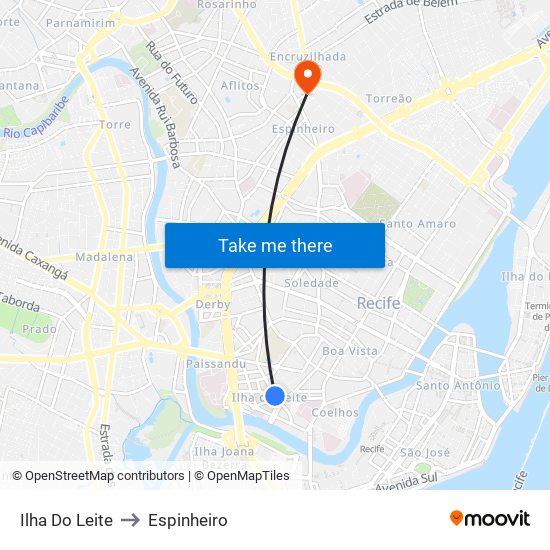 Ilha Do Leite to Espinheiro map