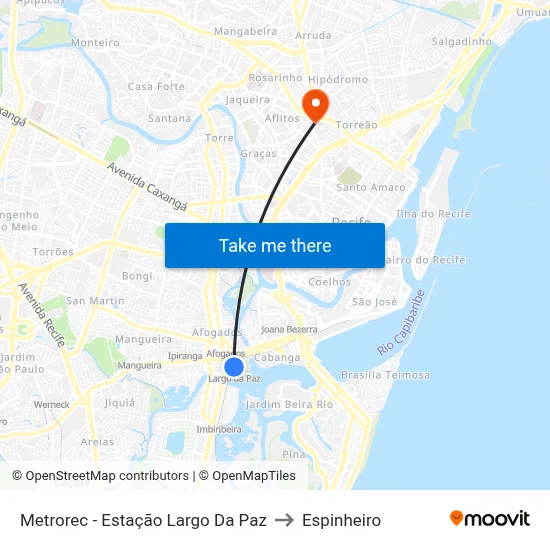 Metrorec - Estação Largo Da Paz to Espinheiro map